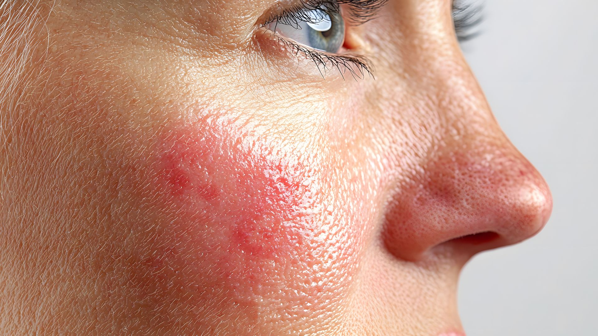 A professional aesthetician providing a gentle rosacea facial in Westchester County.